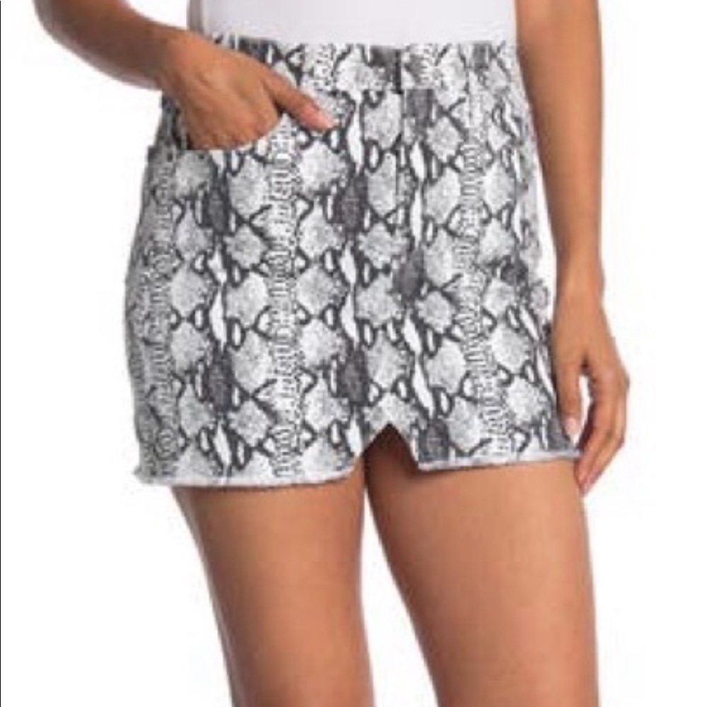 Frame Denim Python Le Mini Split Skirt - image 1